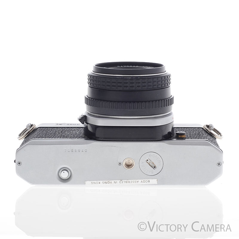 Pentax K1000 Chrome 35mm Film Camera w/ 50mm f2 Lens [EXC]