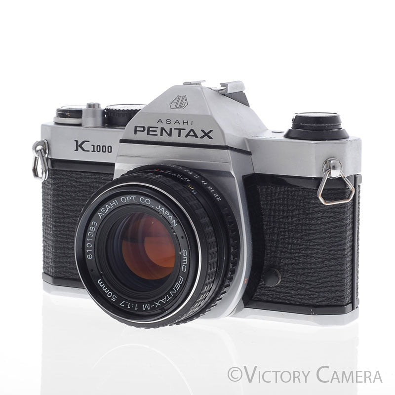 Pentax K1000 Chrome 35mm Film Camera w/ 50mm f1.7 Lens [EXC-] - Victory Camera