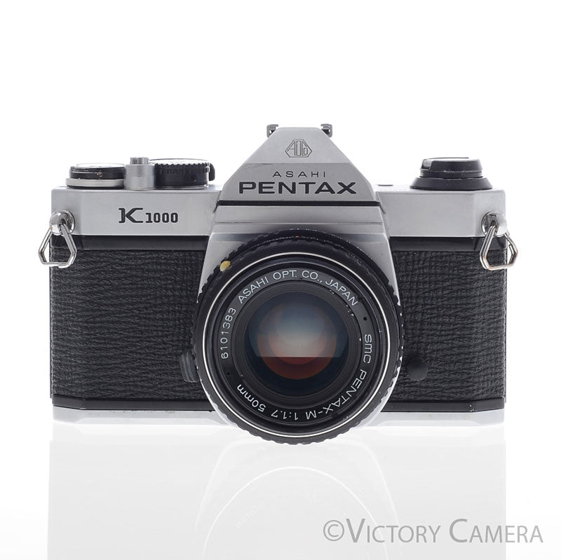 Pentax K1000 Chrome 35mm Film Camera w/ 50mm f1.7 Lens [EXC-] - Victory Camera