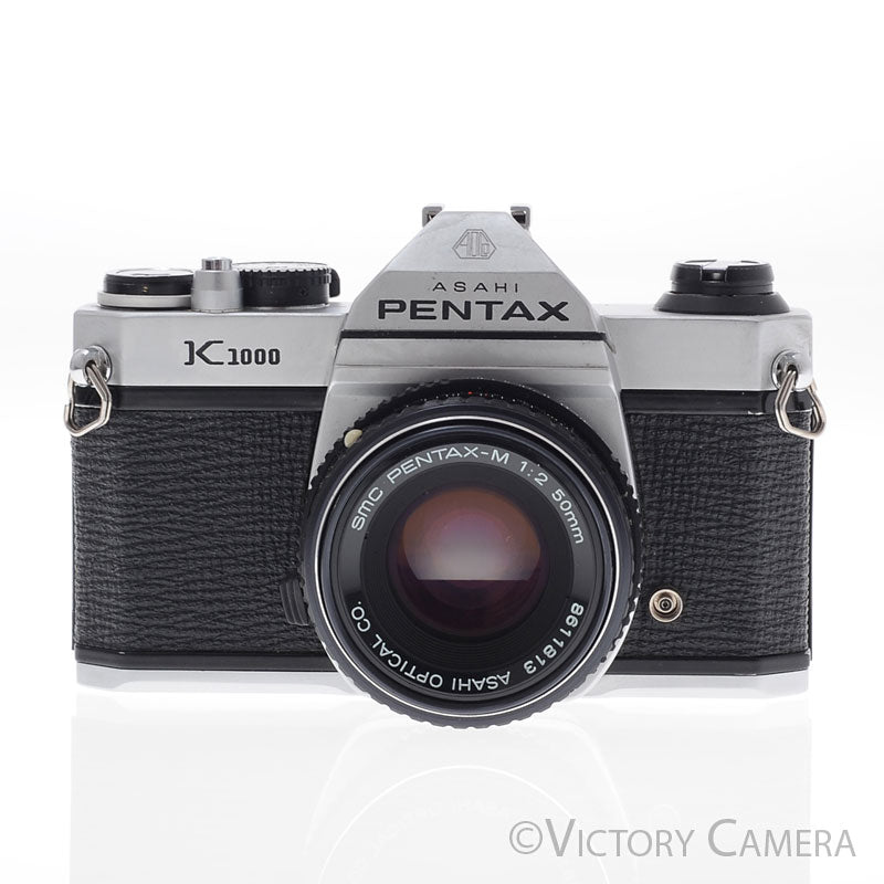 Pentax K1000 Chrome 35mm Film Camera w/ 50mm f2 Lens [EXC+] - Victory Camera