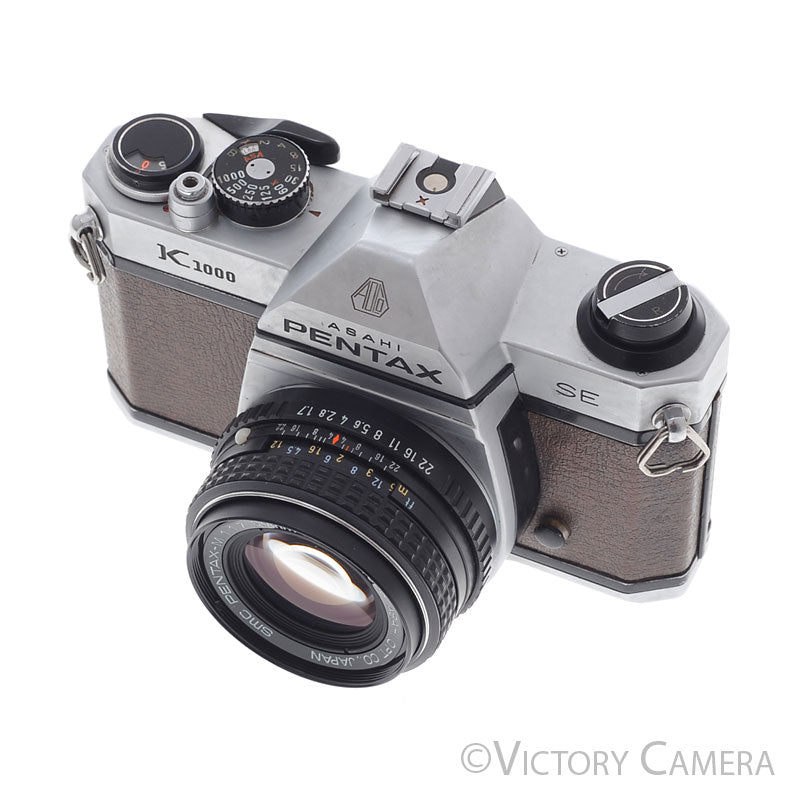 Pentax K1000 SE Chrome 35mm Film Camera w/ 50mm f1.7 Lens -New Seals- [EXC-] - Victory Camera