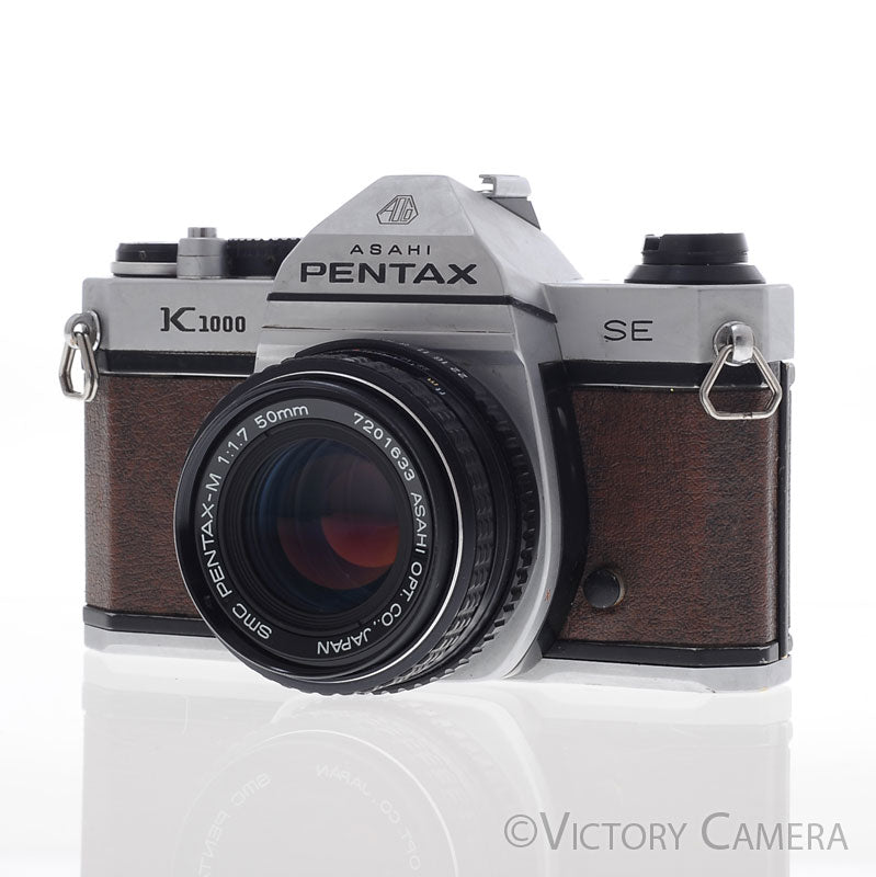 Pentax K1000 SE Chrome 35mm Film Camera w/ 50mm f1.7 Lens -New Seals- [EXC-] - Victory Camera
