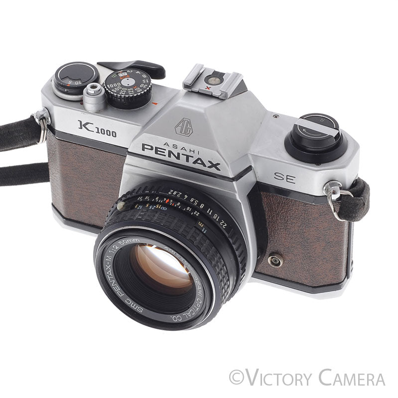 Pentax K1000 Chrome 35mm Film Camera w/ 50mm f2 Lens [EXC] - Victory Camera