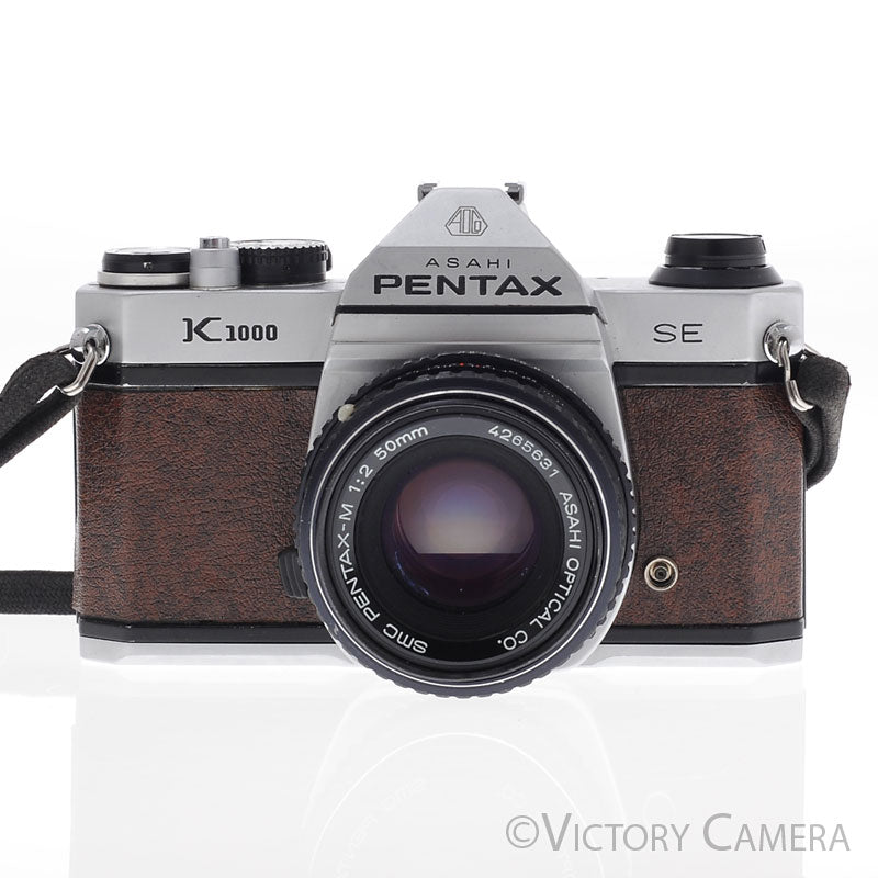 Pentax K1000 Chrome 35mm Film Camera w/ 50mm f2 Lens [EXC] - Victory Camera