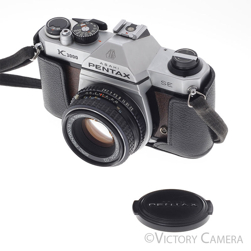 Pentax K1000 Chrome 35mm Film Camera w/ 50mm f2 Lens [EXC] - Victory Camera