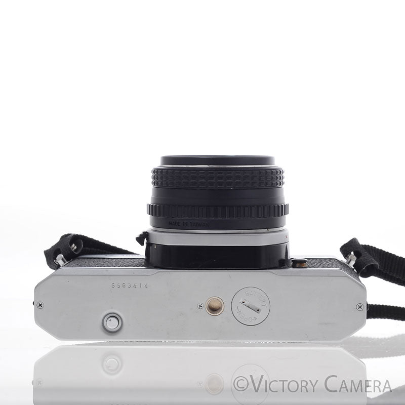 Pentax K1000 Chrome 35mm Film Camera w/ 50mm f2 Lens [EXC+] - Victory Camera