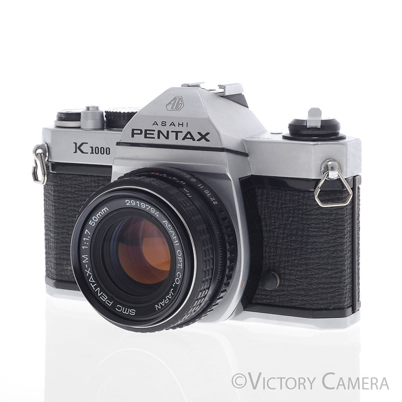 Pentax K1000 Chrome 35mm Film Camera w/ 50mm f1.7 Lens [EXC] - Victory Camera