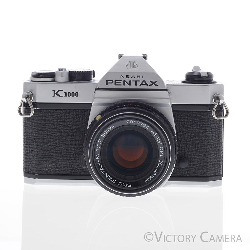 Pentax K1000 Chrome 35mm Film Camera w/ 50mm f1.7 Lens [EXC] - Victory Camera