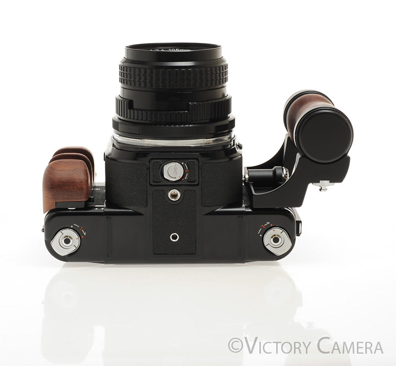 Pentax 6x7 67 MLU Camera w/ Metered Prism, 105mm f2.4 Lens, Grips [EXC+] - Victory Camera