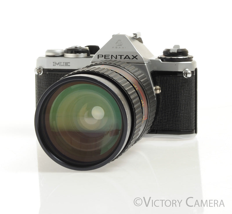 Pentax ME Chrome 35mm Camera w/ 35-105mm Zoom Lens -New Seals- [EXC] - Victory Camera