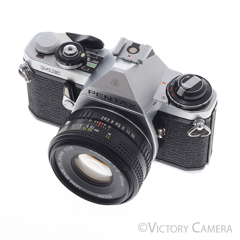 Pentax ME Chrome 35mm Camera w/ 50mm f2 Lens -New Seals- [EXC] - Victory Camera