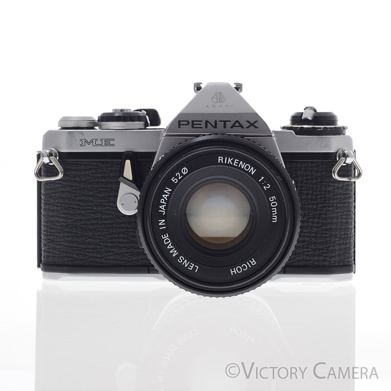 Pentax ME Chrome 35mm Camera w/ 50mm f2 Lens -New Seals- [EXC] - Victory Camera