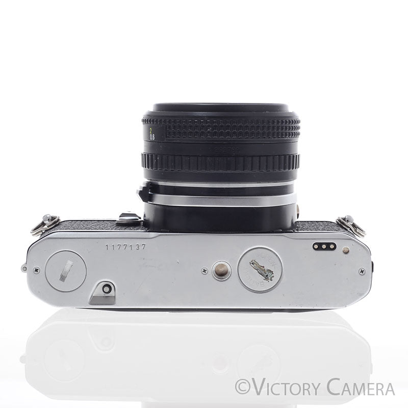 Pentax ME Chrome 35mm Camera w/ 50mm f2 Lens -New Seals- [EXC] - Victory Camera
