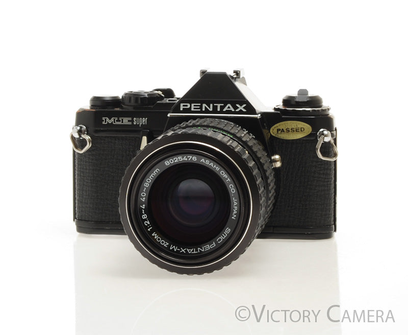 Pentax ME Super Black 35mm SLR Camera w/ 40-80mm Zoom Lens [EXC] - Victory Camera