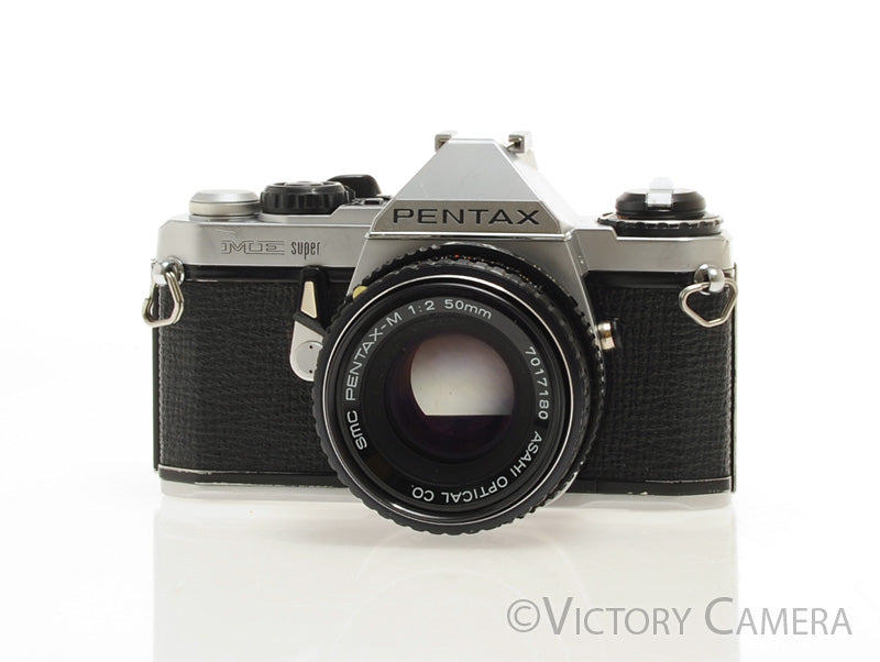 Pentax ME Super Chrome 35mm SLR Camera w/ 50mm f2 Lens [EXC] - Victory Camera