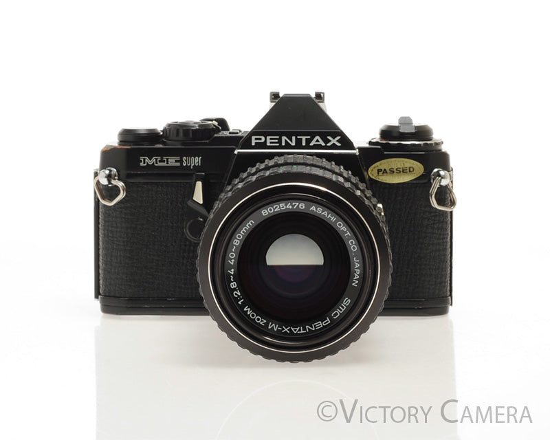 Pentax ME Super Black 35mm SLR Camera w/ 40-80mm Zoom Lens [EXC] - Victory Camera
