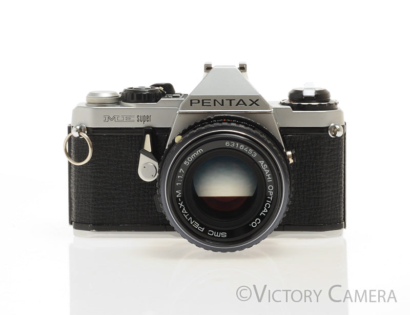 Pentax ME Super Chrome 35mm SLR Camera w/ 50mm f1.7 Lens [EXC+] - Victory Camera