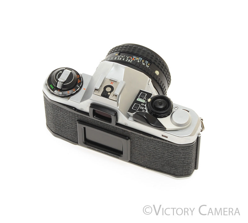 Pentax ME Super Chrome 35mm SLR Camera w/ 50mm f2 Lens [EXC] - Victory Camera