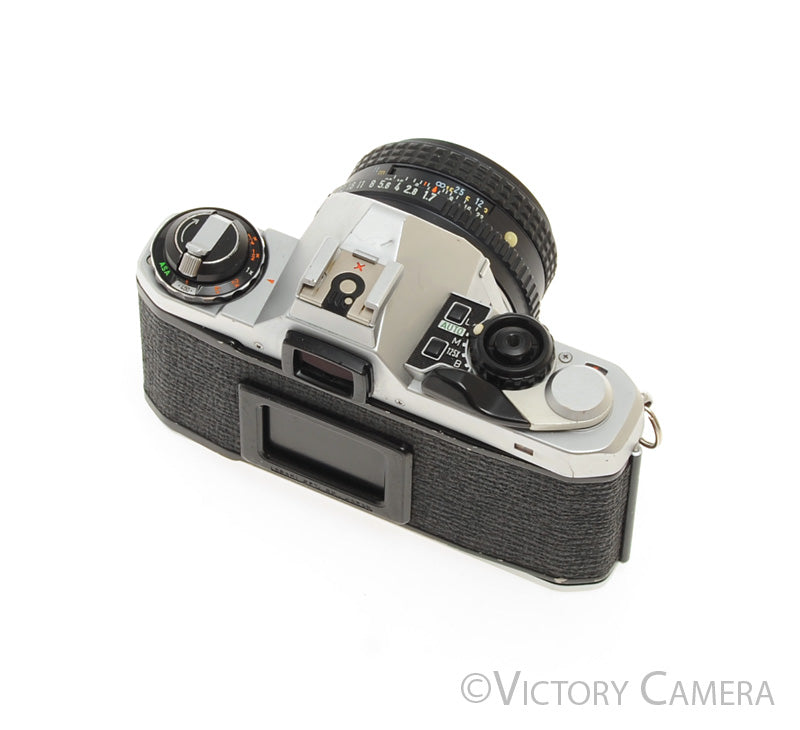 Pentax ME Super Chrome 35mm SLR Camera w/ 50mm f1.7 Lens [EXC+] - Victory Camera