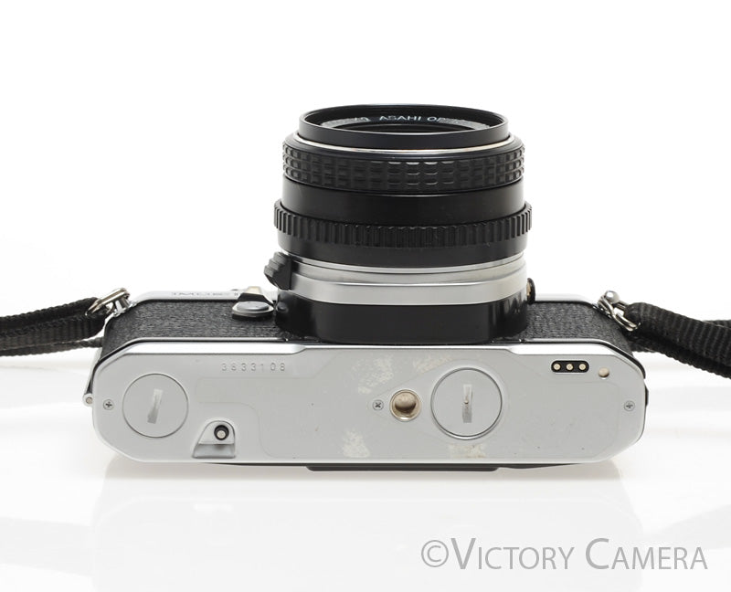 Pentax ME Super Chrome 35mm SLR Camera w/ 50mm f2 Lens -New Seals- [MINT-] - Victory Camera
