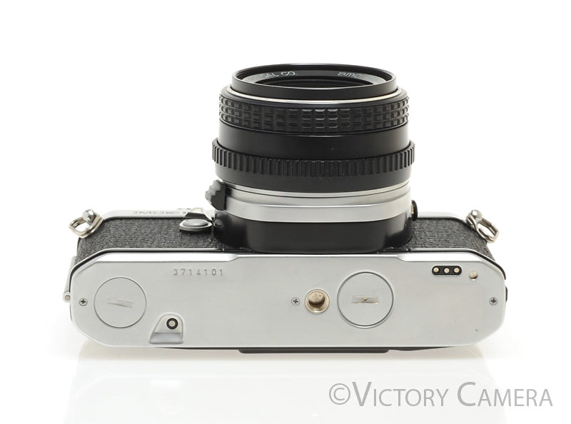 Pentax ME Super Chrome 35mm SLR Camera w/ 50mm f2 Lens -New Seals- [EXC] - Victory Camera