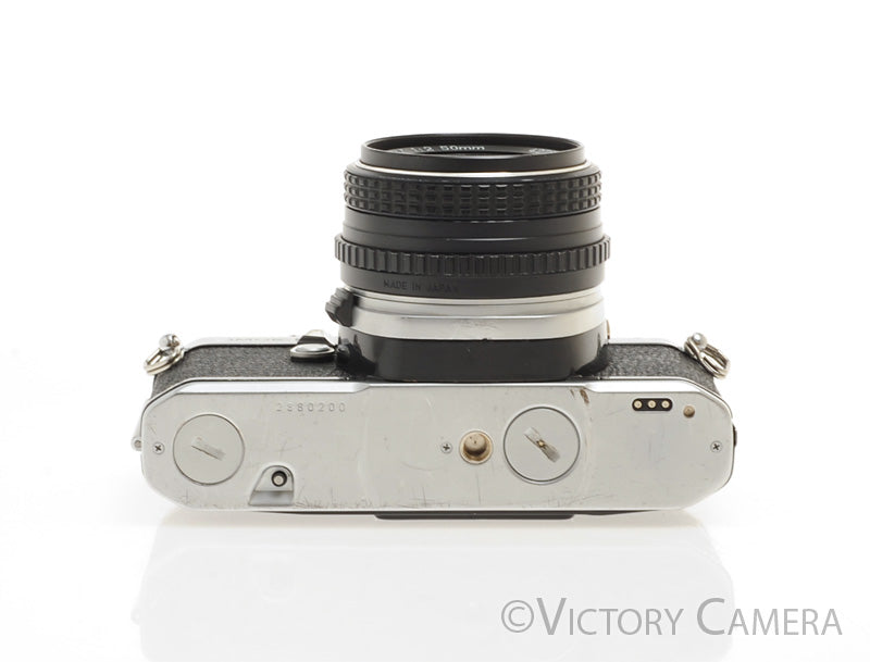 Pentax ME Super Chrome 35mm SLR Camera w/ 50mm f2 Lens [EXC] - Victory Camera