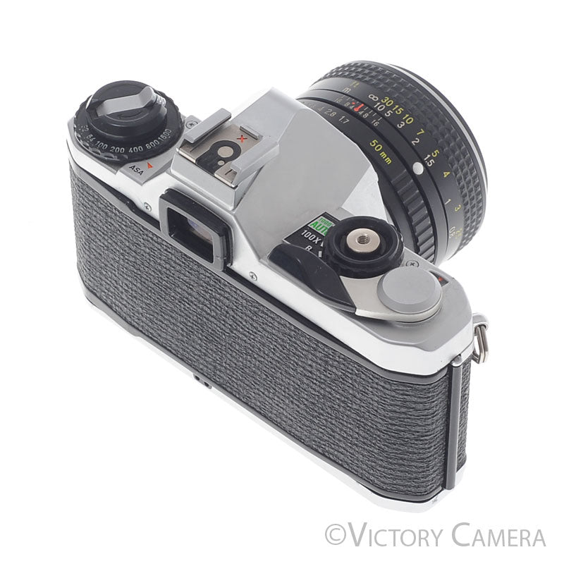 Pentax MG Chrome 35mm Camera w/ 50mm f1.7 Prime Lens [EXC] - Victory Camera