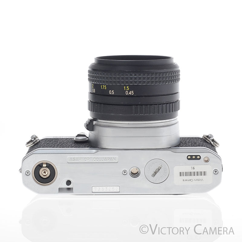Pentax MG Chrome 35mm Camera w/ 50mm f1.7 Prime Lens [EXC] - Victory Camera