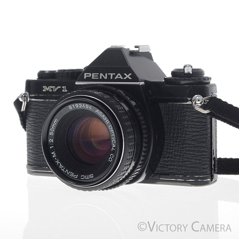Pentax MV1 Black 35mm Camera w/ 50mm f2 Lens [EXC-] image 2