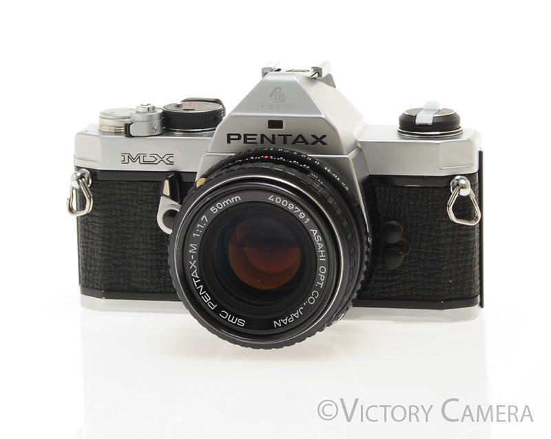 Pentax MX Chrome 35mm Camera w/ 50mm f1.7 Prime Lens -New Seals- [EXC+]