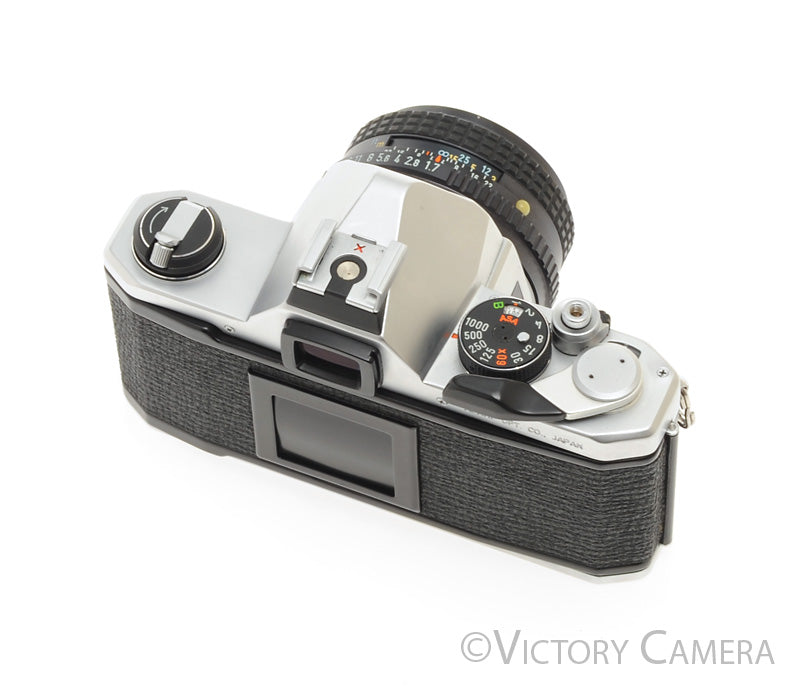 Pentax MX Chrome 35mm Camera w/ 50mm f1.7 Prime Lens -New Seals- [EXC+]