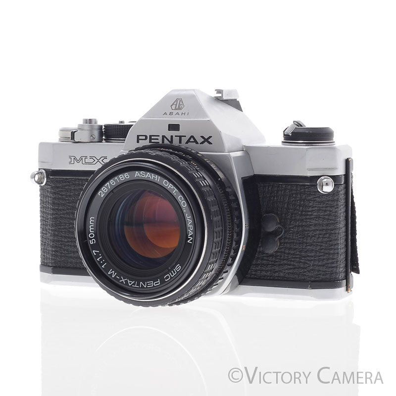 Pentax MX Chrome 35mm Camera w/ 50mm f1.7 Prime Lens [EXC-] - Victory Camera