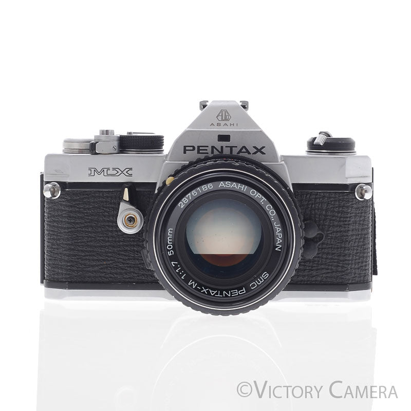 Pentax MX Chrome 35mm Camera w/ 50mm f1.7 Prime Lens [EXC-] - Victory Camera