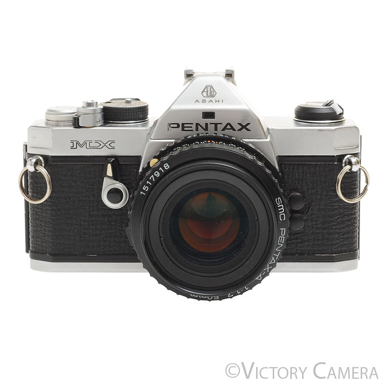 Pentax MX Chrome 35mm Camera w/ 50mm f1.7 Prime Lens ~CLA'd [EXC+] image 2
