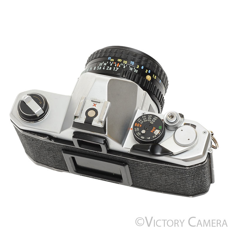 Pentax MX Chrome 35mm Camera w/ 50mm f1.7 Prime Lens ~CLA'd [EXC+] image 3