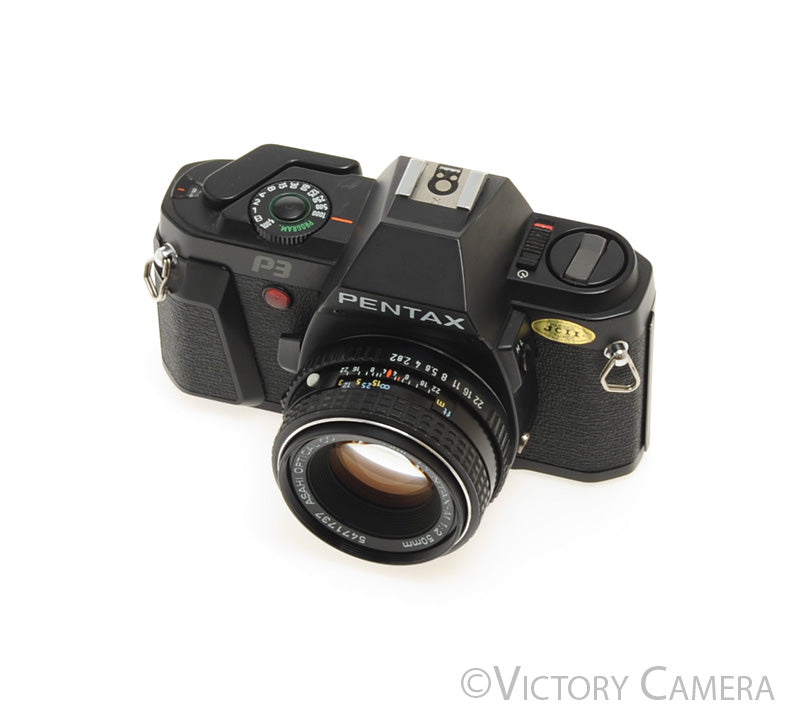 Pentax P3 35mm Film Camera w/ 50mm f2 Prime Lens [EXC] - Victory Camera