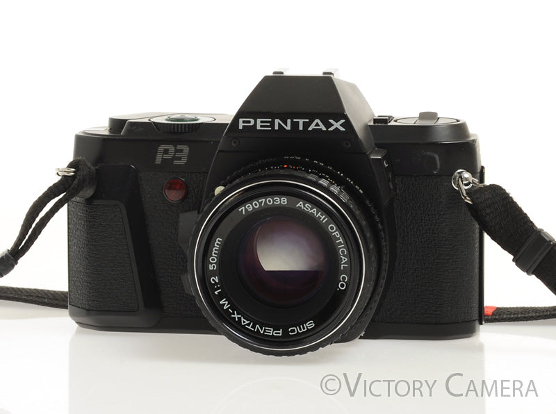 Pentax P3 35mm Film Camera w/ 50mm f2 Prime Lens -Good Seals- [EXC] - Victory Camera