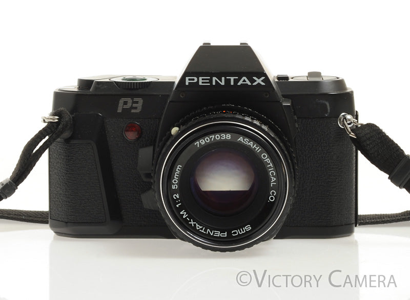 Pentax P3 35mm Film Camera w/ 50mm f2 Prime Lens -Good Seals- [EXC] - Victory Camera