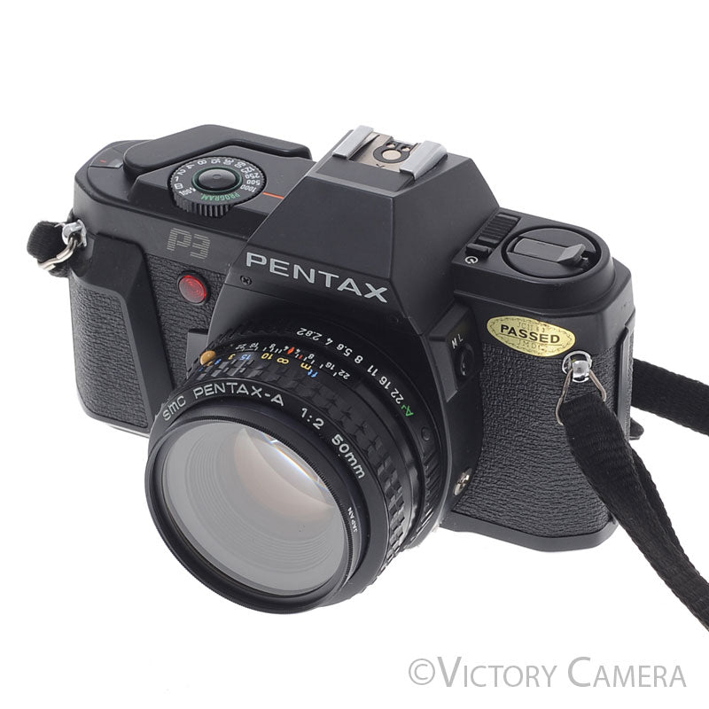 Pentax P3 35mm Film Camera w/ 50mm f2 Prime Lens [EXC+] - Victory Camera