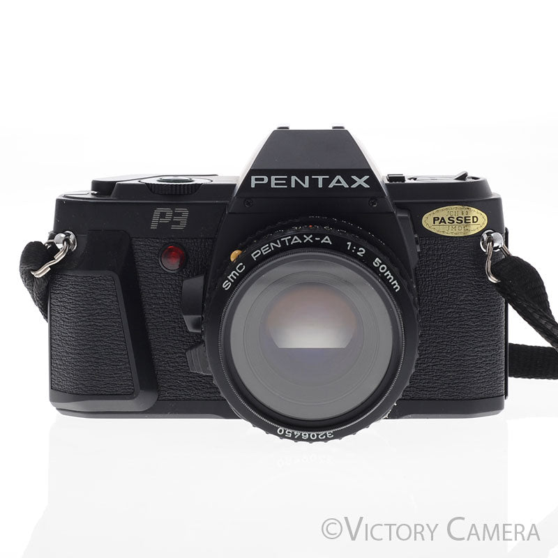 Pentax P3 35mm Film Camera w/ 50mm f2 Prime Lens [EXC+] - Victory Camera
