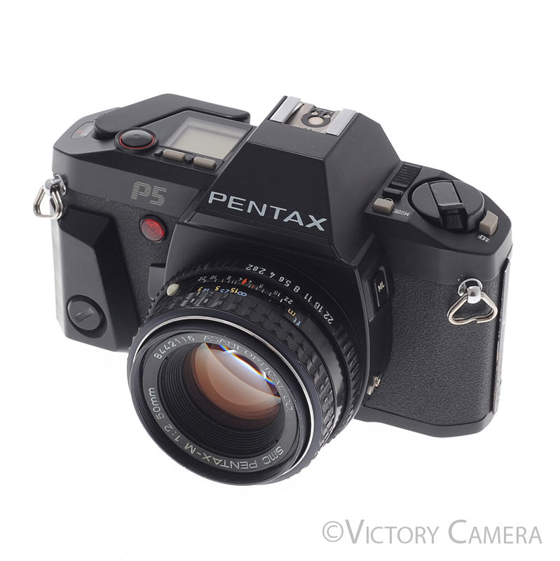 Pentax P5 Black 35mm Film Camera w/ 50mm f1.7 Lens [EXC+] - Victory Camera