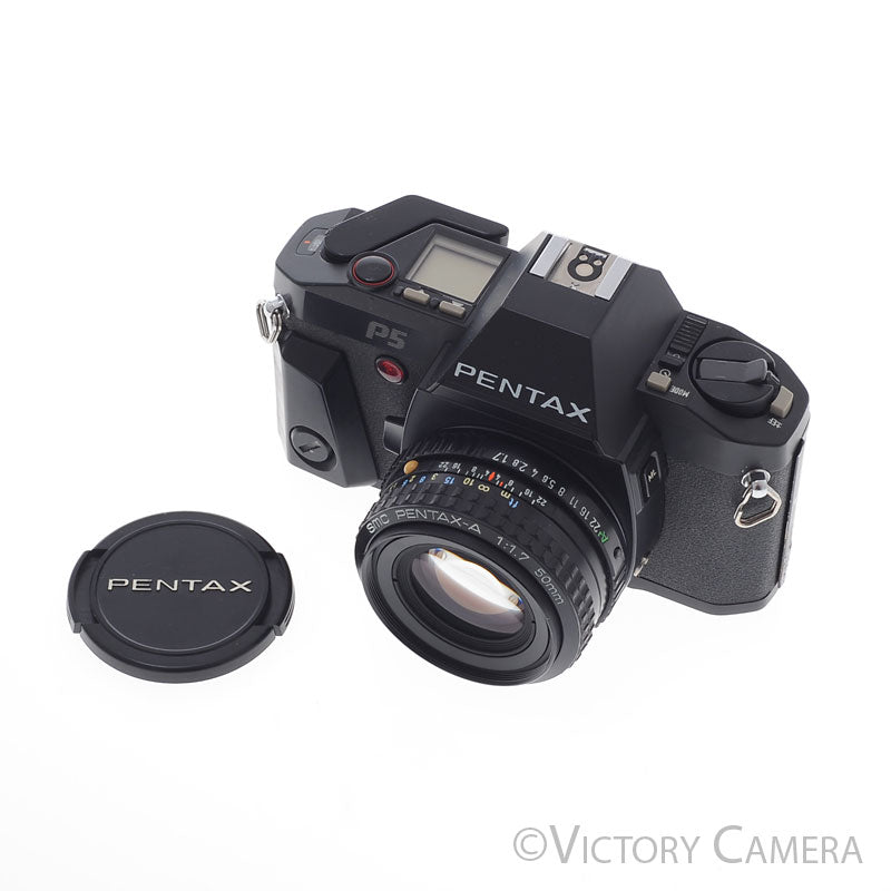 Pentax P5 Black 35mm Film Camera w/ 50mm f1.7 Lens [EXC+] - Victory Camera
