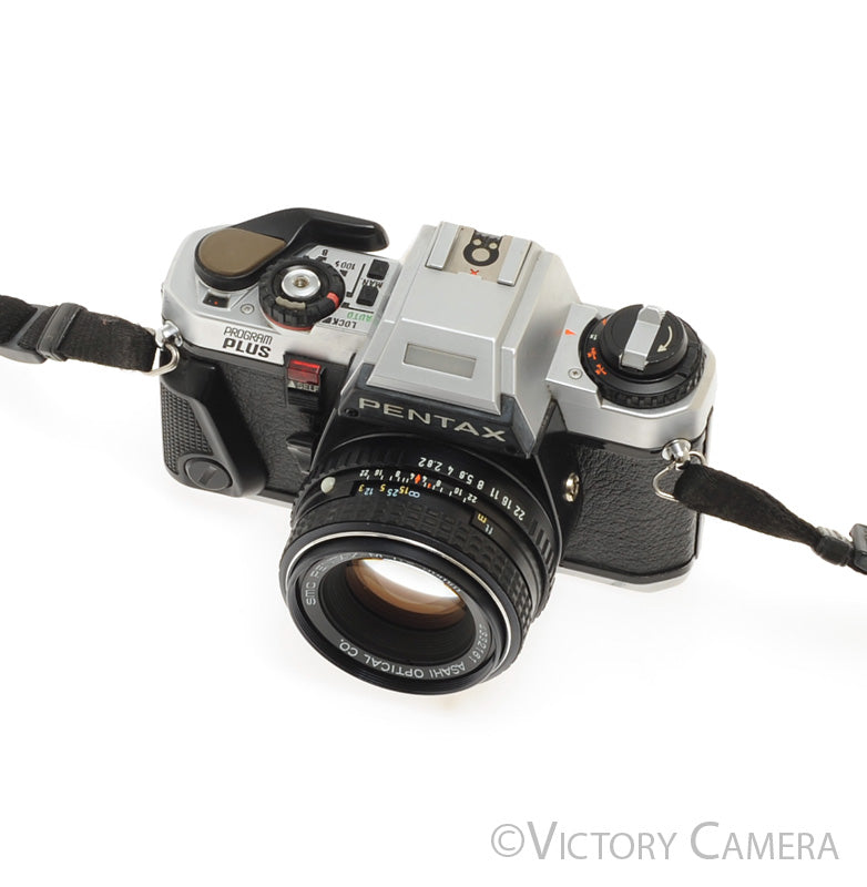 Pentax Program Plus Chrome 35mm Film Camera w/ 50mm f2 Prime Lens [EXC] - Victory Camera
