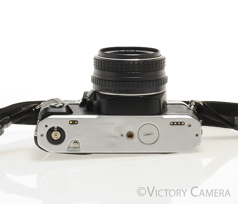 Pentax Program Plus Chrome 35mm Film Camera w/ 50mm f2 Prime Lens [EXC] - Victory Camera