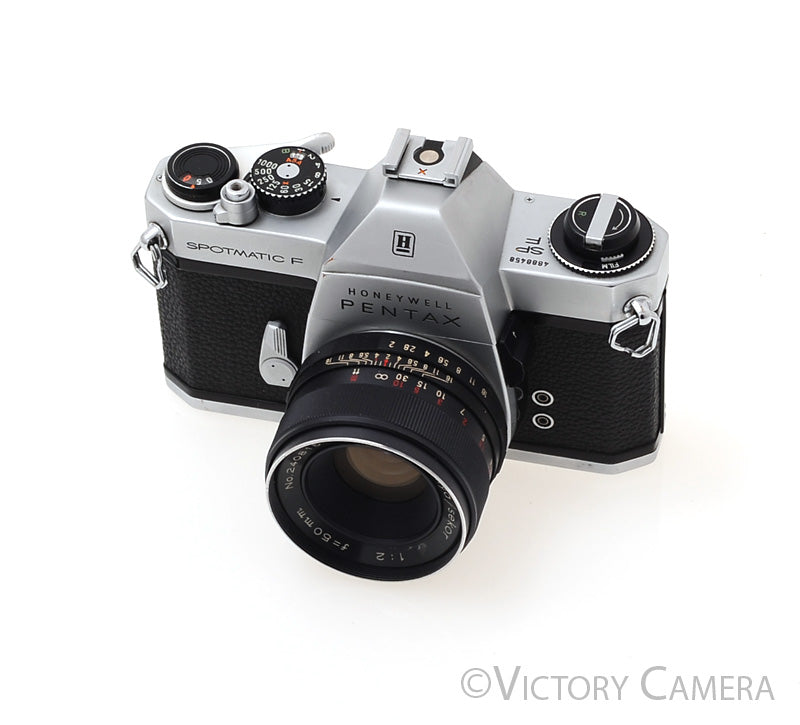 Pentax Spotmatic F Chrome 35mm Camera w/ 50mm f2 Lens -No Meter- [EXC+] - Victory Camera