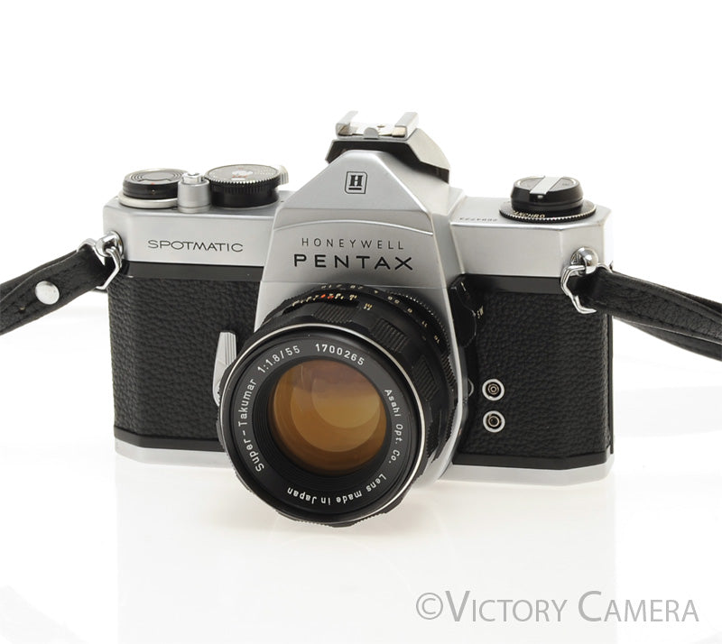 Pentax Spotmatic Chrome 35mm Camera w/ 55mm f1.8 Lens -No Meter [EXC]