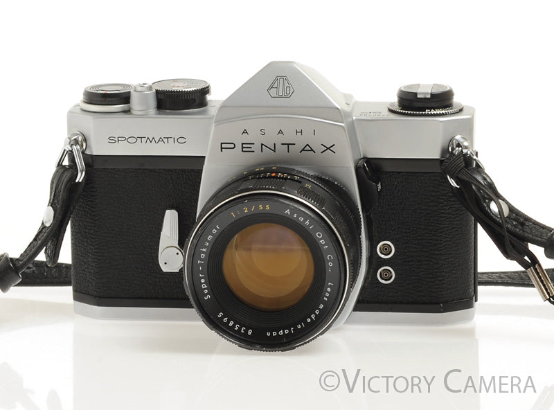 Pentax Spotmatic SP Chrome 35mm Camera 55mm f2 Lens -No Meter- [GOOD] - Victory Camera