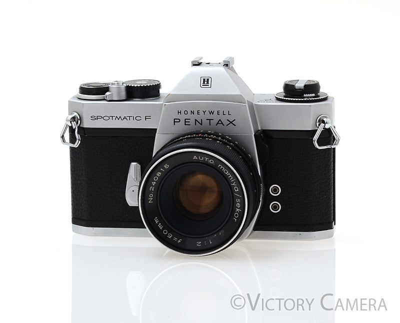 Pentax Spotmatic F Chrome 35mm Camera w/ 50mm f2 Lens -No Meter- [EXC+] - Victory Camera