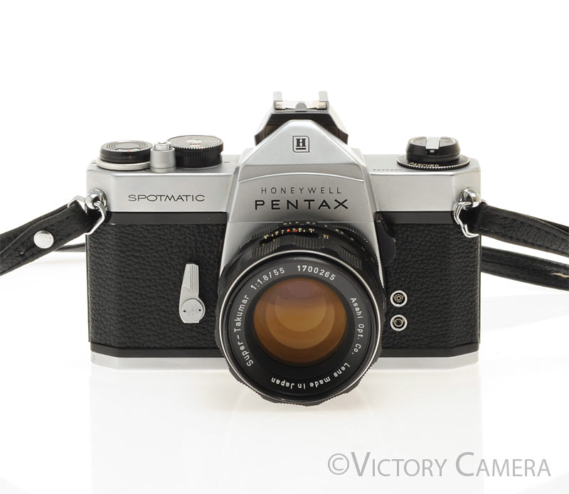 Pentax Spotmatic Chrome 35mm Camera w/ 55mm f1.8 Lens -No Meter [EXC]