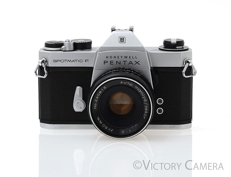 Pentax Spotmatic F Chrome 35mm Camera w/ 50mm f2 Lens -No Meter- [EXC+] - Victory Camera